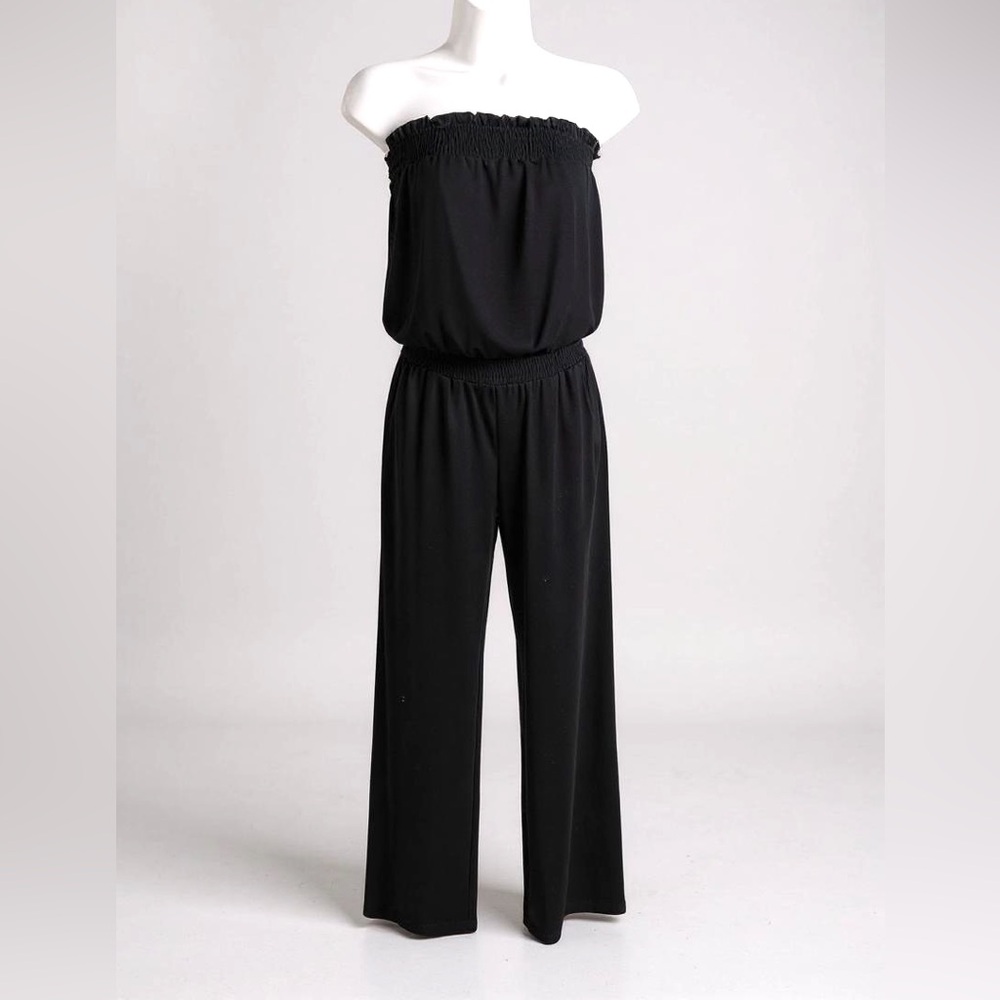 Mossimo Supply Co Black Sleeveless Tube Top Relaxed Fit Jumpsuit | Women’s S